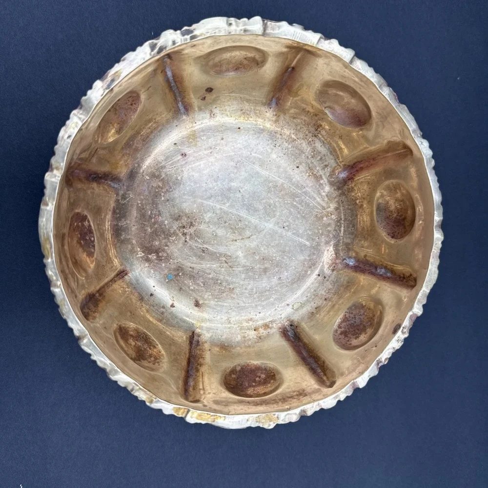 Vintage Brass Bowl Planter Bowl Candy Dish with Feet Mid Century Modern